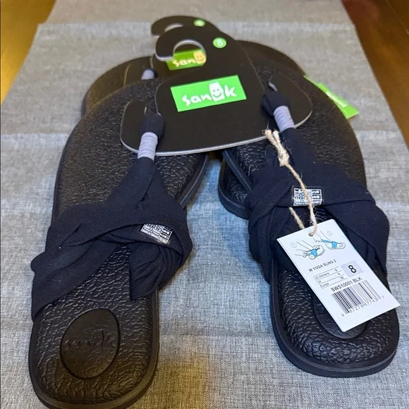 Sanuk Black Yoga Mat Comfort Sandals - Picture 8 of 8